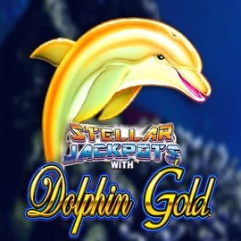 Dolphin Gold with Stellar Jackpots online game logo by Lightning Box Game on casinok.pl